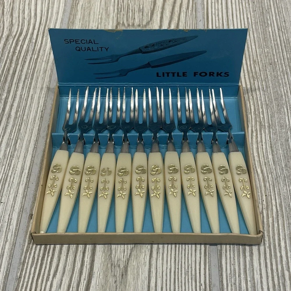 VTG Set Of 2 Little Fork Set 12 Stainless Steel Relish & Hors D'oeuvre Japan 4